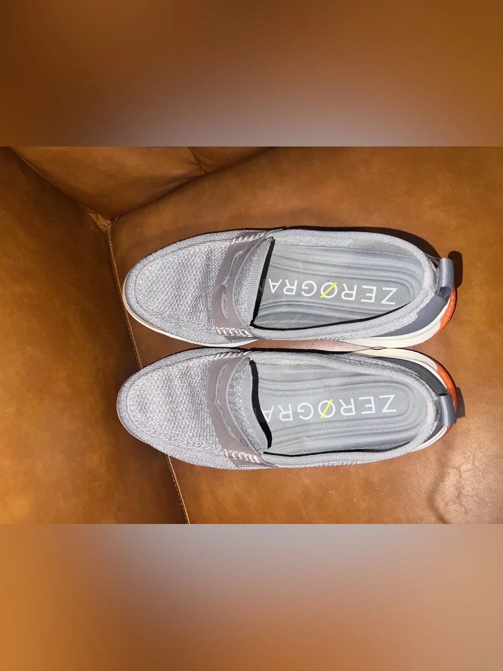 Cole Haan 4.ZERØGRAND Stitchlite Loafers gray leather penny strap men’s size 9M